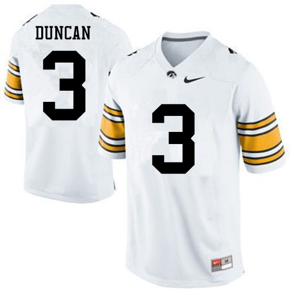 Men Iowa Hawkeyes #3 Keith Duncan College Football Jerseys-White - Click Image to Close